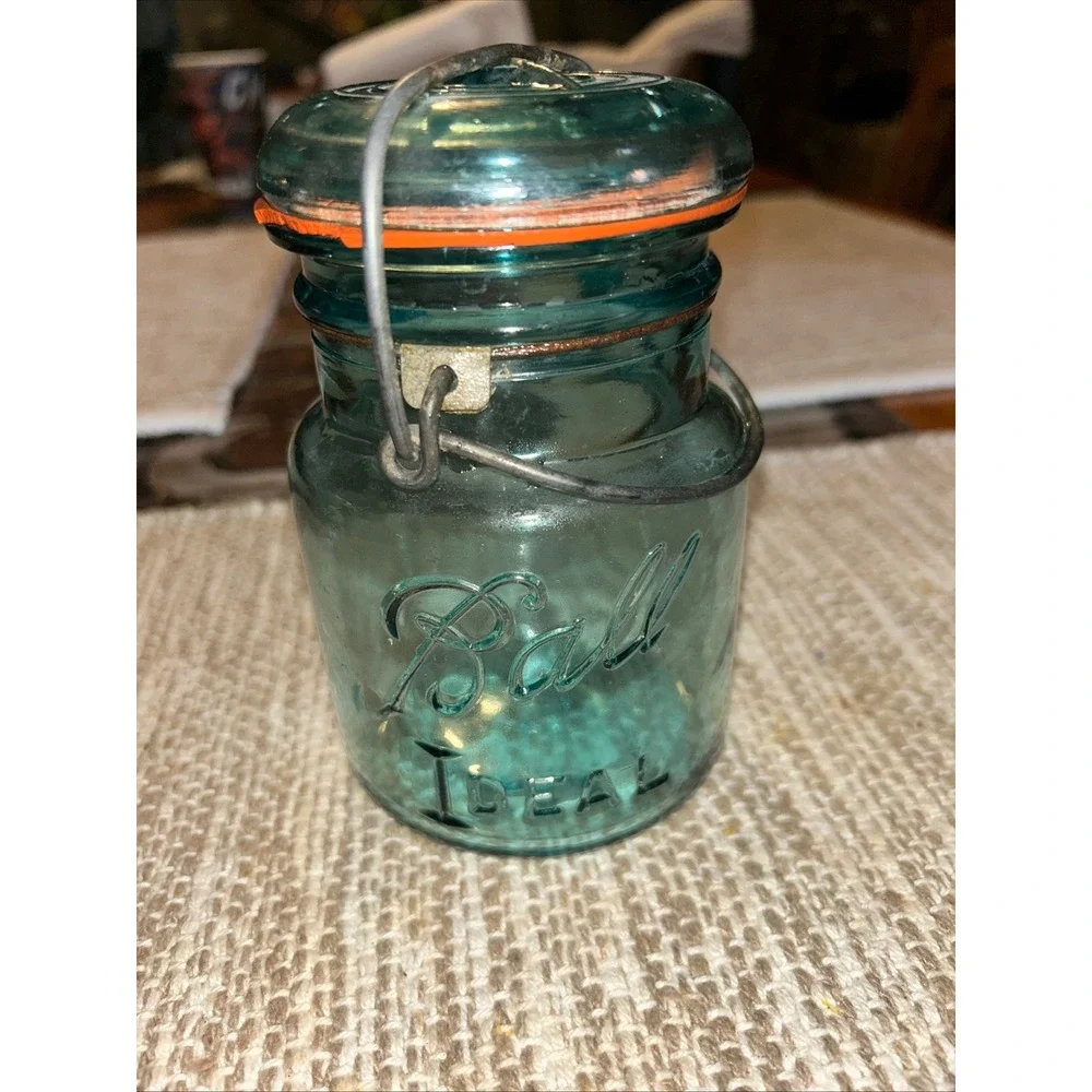 Vintage Ball Ideal Atlas Strong Shoulder Mason Patent 1858 Glass Jars Set of 3